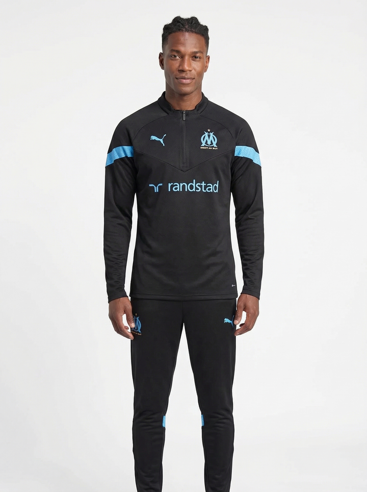 OLYMPIQUE DE MARSEILLE BLACK AND BLUE TRACKSUIT